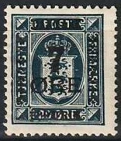 FRIMÆRKER DANMARK | 1926 - AFA 166 - 7/20 øre mørkblå Provisorium - Ubrugt